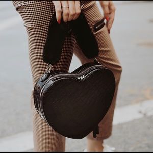 Valfre Heart Fuzzy Handle Purse Bag